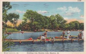 Illinois Greetings From Mendota Lake 1945 Curteich