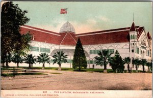 Sacramento California~The Pavilion~Dome Flag~Postcard~1907 Mitchell JB7