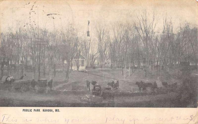 Kahoka Missouri Public Park Birdseye View Antique Postcard K101763