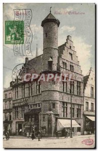 Old Postcard Belgium Ghent Tower Snack