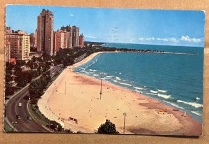 POSTCARD 1963 USED - APARTMENT BLDGS., GOLD COAST, LAKE MICHIGAN, CHICAGO, ILL