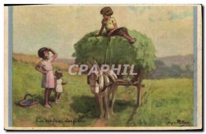 Old Postcard Children Colonies The re-entry of ane hay Mule