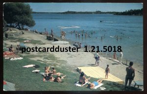 h4108 - SUDBURY Ontario Postcard 1967 Lake Ramsey Beach