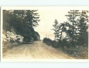 Pre-1918 rppc OLD CAR ON MALAHAT DRIVE Vancouver Island BC W1093