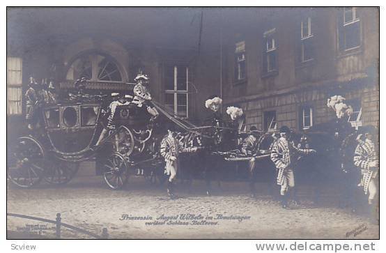 RP, German Royalties, Prinzessin August Wilhelm Im Brautwagen Verlisst Schlos...