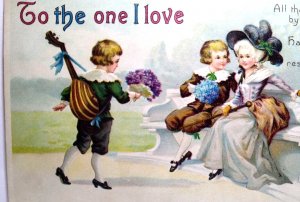 Valentine Postcard Unsigned Ellen Clapsaddle Victorian Children 1834 Germany