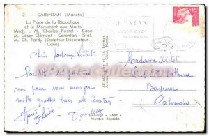 Old Postcard Carentan Place De La Republique