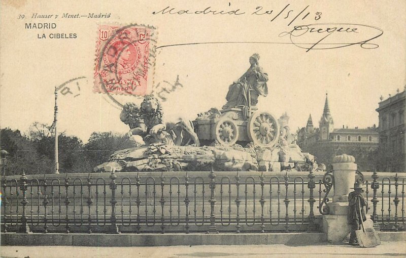 Spain Postcard Madrid Hauser y Menet La Cibeles complex sclupture fountain