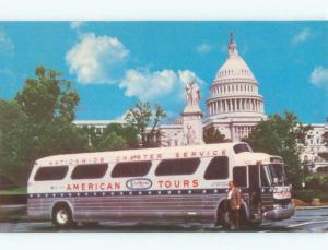 Pre-1980 VINTAGE AMERICAN TOURS TOURIST BUS Washington DC E9084
