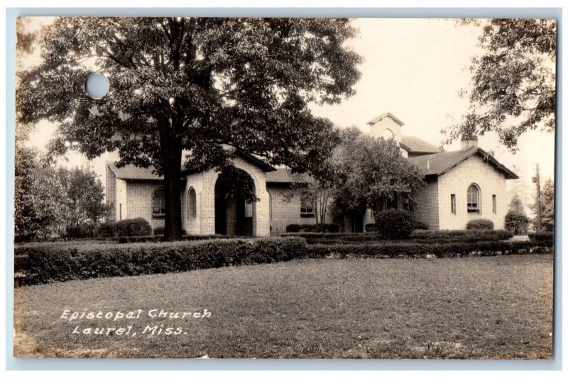 Laurel Mississippi MS Postcard RPPC Photo Episcopal Church c1910's Antique