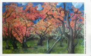 Painting author masterpiece Postcard Gottfried Schuller autumn landscape