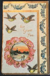 Postcard “To Greet You” Birds LB