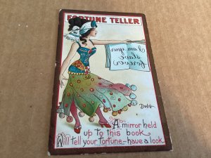 FORTUNE TELLER Artist Signed DWIG mirror held up to this book Series 55 Grade 4