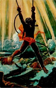 Hawaiian Legend  DEMIGOD MAUI~Paul Rockwood Painting  HALEAKALA PARK  Postcard