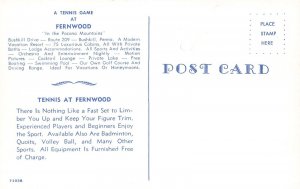 Fernwood At Pocono Mountains A Tennis Game, Postcard