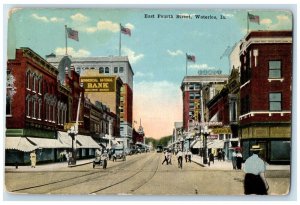 1917 East Fourth Street Exterior Bank Building Waterloo Iowa IA Vintage Postcard