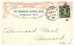 Minnesota Moorhead National Bank Cashier receipt