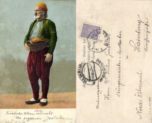 turkey, CONSTANTINOPLE, Turkish Man in Traditional Costumes (1904) Postcard