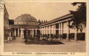 Contrexeville Old Postcard L & # 39etablissement and source flag