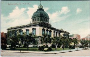 JACKSONVILLE, FL Florida     CITY HALL    c1910s      Postcard