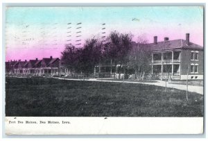 1911 Fort Des Moines Exterior Building Des Moines Iowa Vintage Antique Postcard