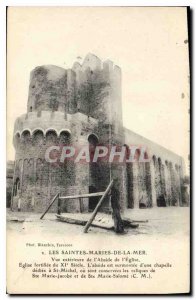 Old Postcard Les Saintes Maries de la Mer exterior view of the apse of the Ch...