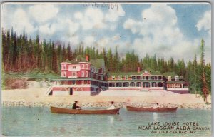 Lake Louise Hotel Near Laggan Alberta Canadian View Postcard H81