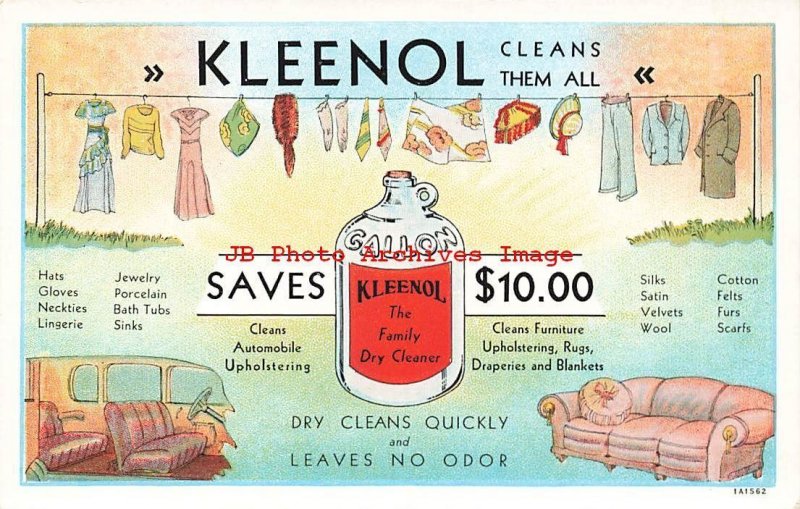 Advertising Postcard, Kleenol Cleaning Product, Erie Pennsylvania