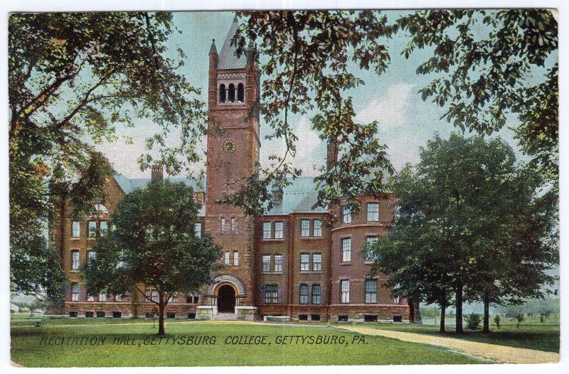 Gettysburg, Pa., Recitation Hall, Gettysburg College - Rotograph
