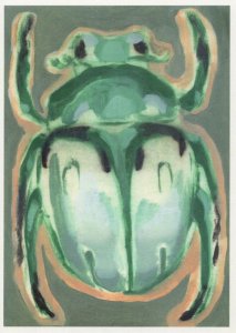 Anna Maria Schonrock Bug Beetle Green Ladybird German Painting Postcard