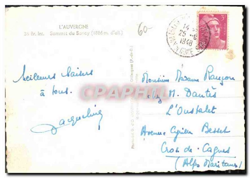 Modern Postcard Auvergne Sancy Summit