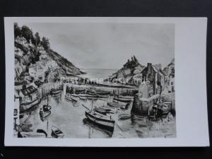 Cornwall: POLPERRO Outer Harbour c1954 from Original Art by Kathleen F.Laurie