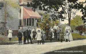 Avon MA Swedish Lutheran Orphans' Home Children Color Postcard