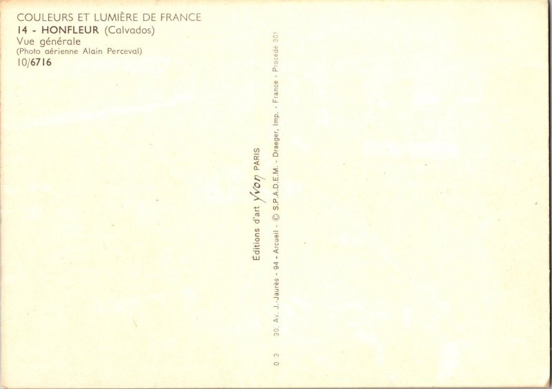 General View of Honfleur Calvados France 1950s Postcard