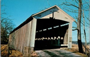 USA Tow Path Bridge Mill Creek Indiana Chrome Postcard 09.96