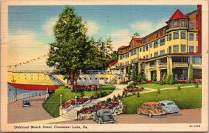Oakland Beach Hotel, Conneaut Lake PA c1945 Vintage Postcard Y56