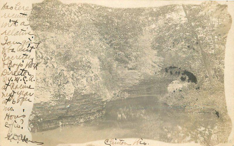 1906 Clinton Wisconsin Rural River Scene Rock County RPPC real photo 2452