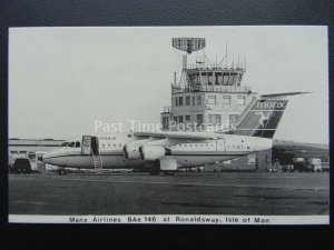 Isle of Man AVIATION Manx Airlines BAe 146 at Ronaldsway 1980's PC by Mannin