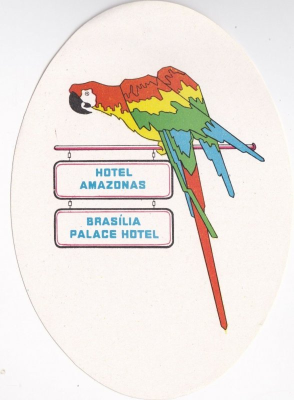 Brasil Manaus Amazonas Hotel Amazonas Vintage Luggage Label sk1326