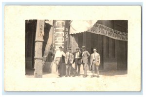 Early Store Front Cienfuegos Cuba Real Photo RPPC Postcard (L26)