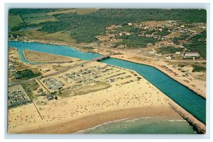 1970 Aerial View of Beach and Beachway Weekapaug Rhode Island RI Postcard