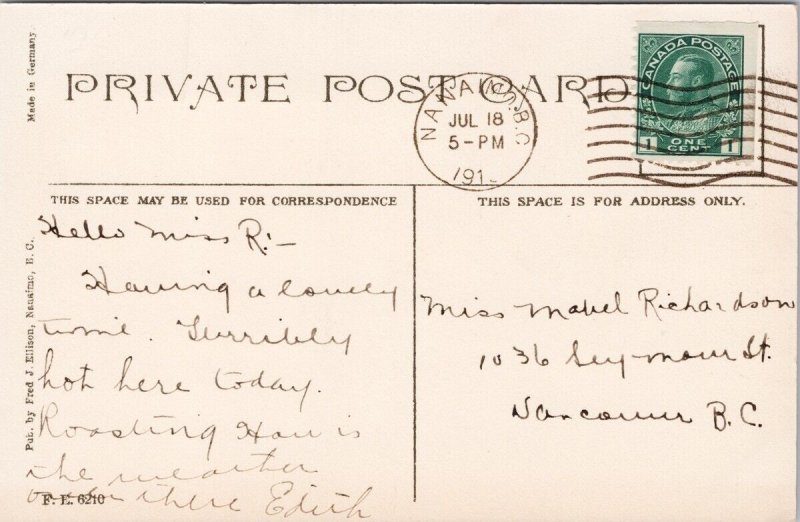 Post Office Nanaimo BC Vancouver Island British Columbia Ellison Postcard H61