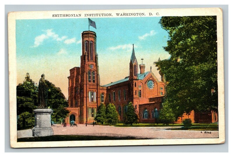 Vintage 1920's Postcard Smithsonian Institution Building & Grounds Washington DC