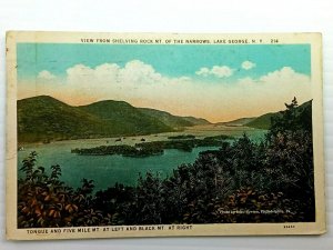 Vintage Postcard 1930 Shelving Rock Mt. of the Narrows Lake George NY New York