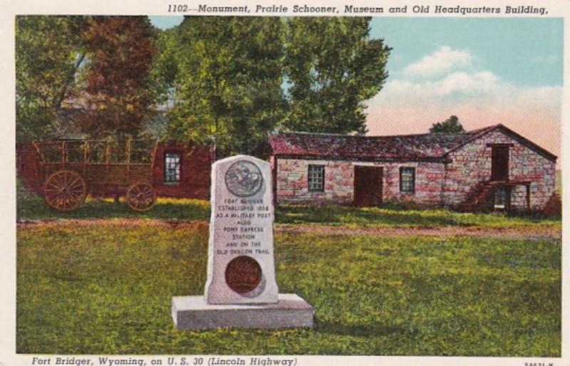 Wyoming Fort Bridger Monument Prairie Schooner Museum & Old Headquarters