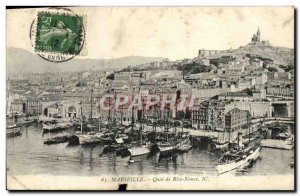 Old Postcard Marseille shore dock Newfoundland Yacht