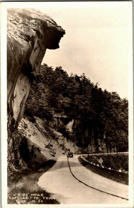 RPPC U.S. Highway 25 Near LaFollette TN Vintage Postcard C10