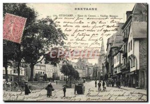 Postcard Old Guingamp Place du Center Old Houses