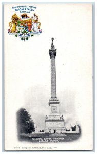 Queenston Ontario Canada Postcard General Brock Monument c1905 Antique