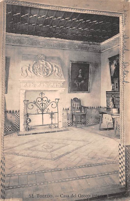Casa del Greco Interior Toledo Spain Unused 